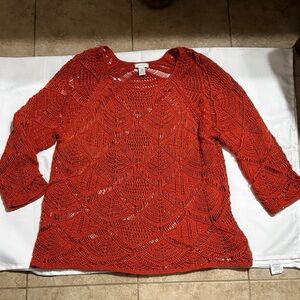 Chico's Vibrant Orange Knit Top